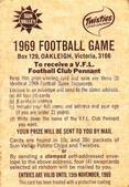 1969 Sun Valley Twisties Football Game Victoria #NNO John Goold Back